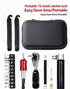 Bicycle Tool Kit with Ratchet Wrench Bit Set
